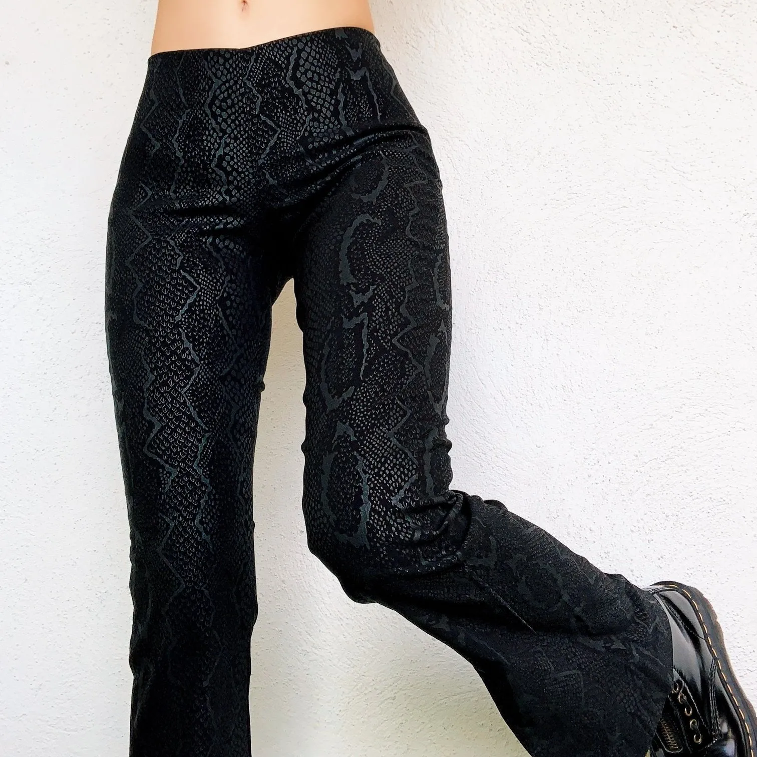 Black Bebe Snakeskin Pants