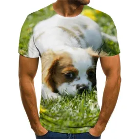 dog shirts Print clothes Puppy Cute animal art costume Casual big Smart dogs male