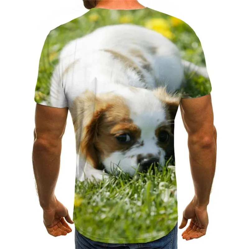 dog shirts Print clothes Puppy Cute animal art costume Casual big Smart dogs male