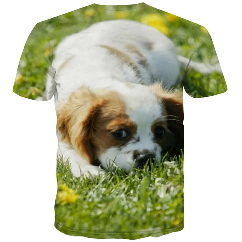 dog shirts Print clothes Puppy Cute animal art costume Casual big Smart dogs male